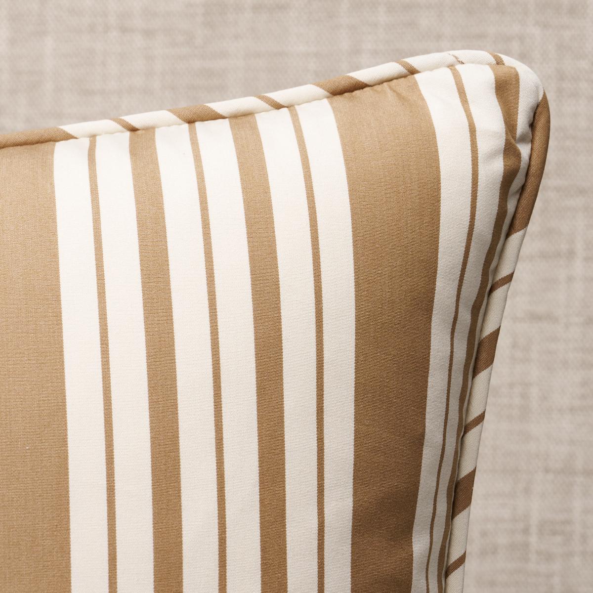 Schumacher Neutral 18" x 18" Markie Stripe Pillow