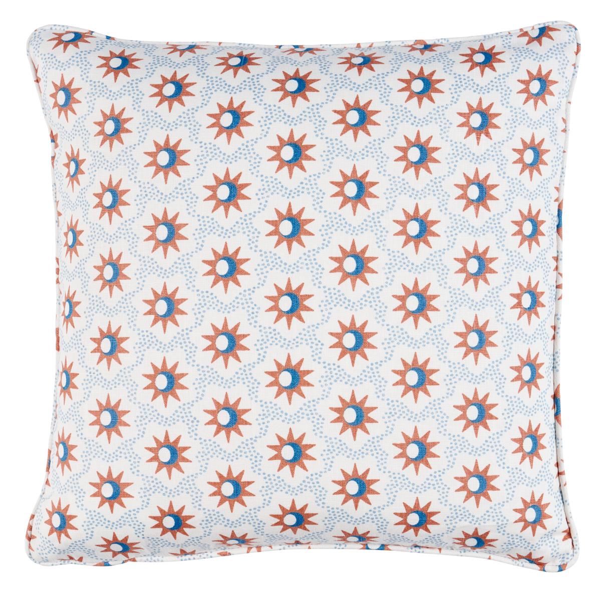 Schumacher Clay & Blue 18" x 18" Lucie Pillow