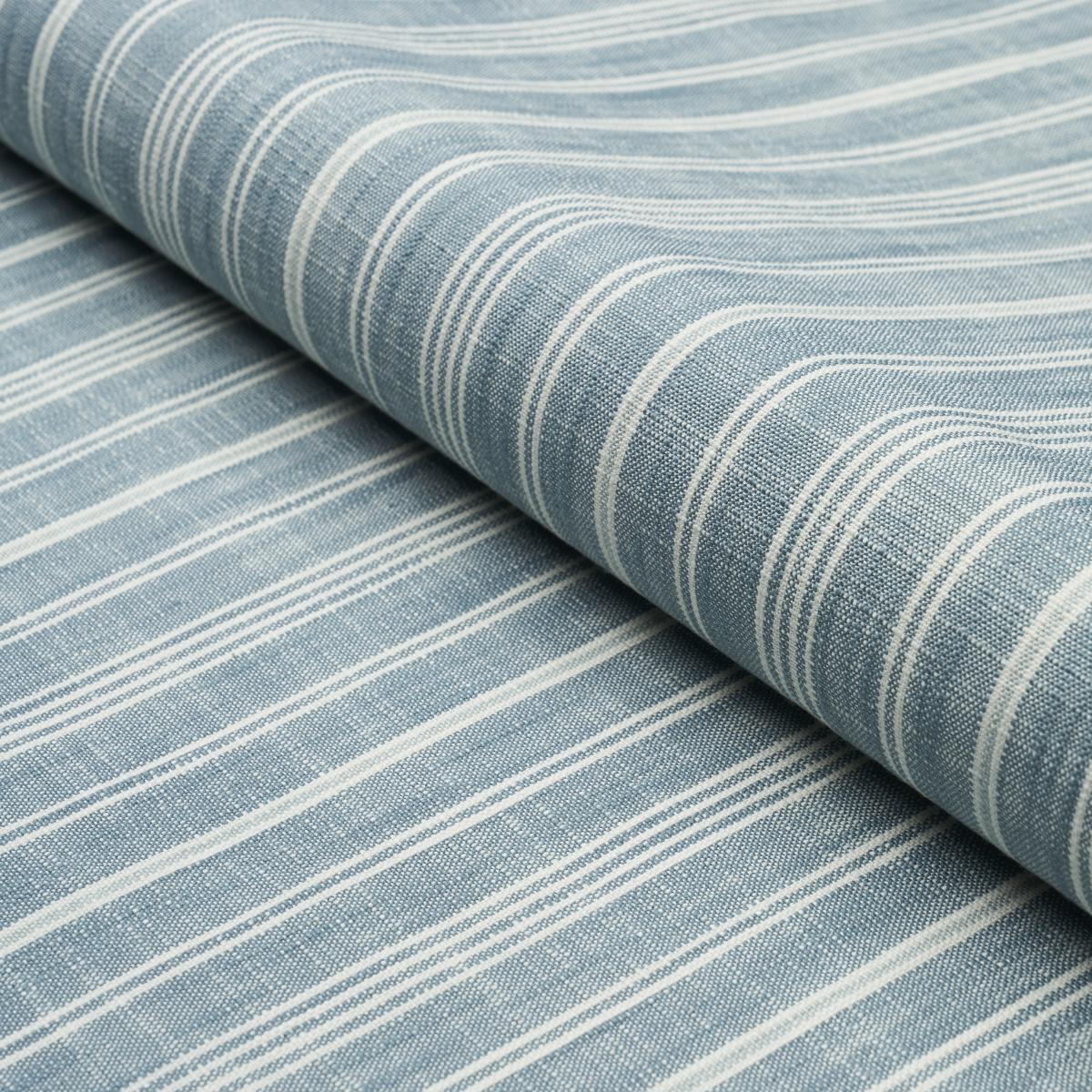 Schumacher Lucy Stripe Indigo Fabric