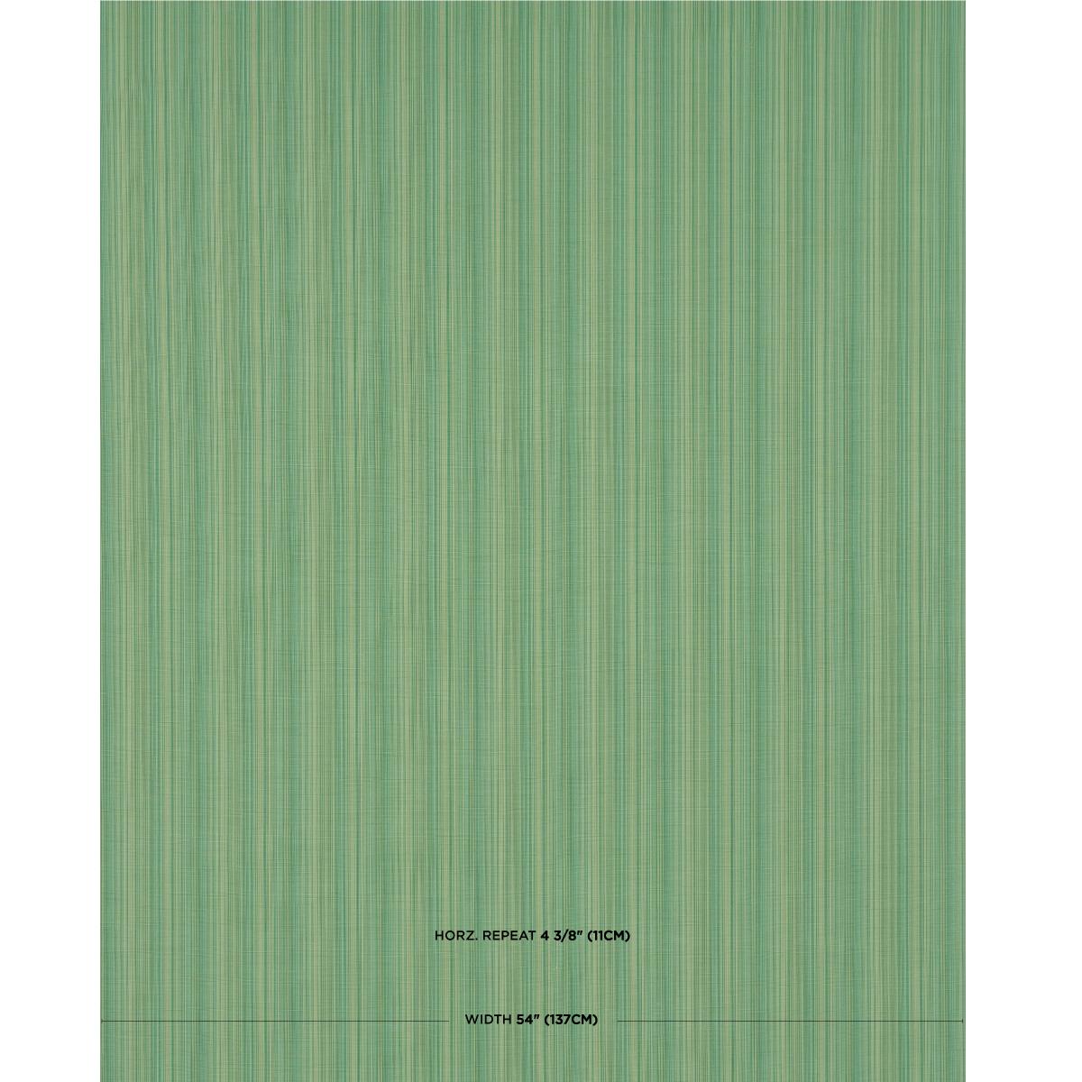 Schumacher Gracie Solid Stri Emerald Fabric