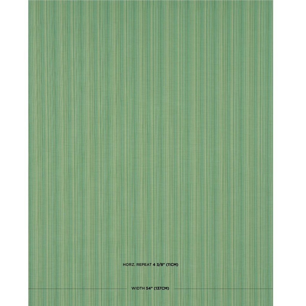 Schumacher Gracie Solid Stri Emerald Fabric
