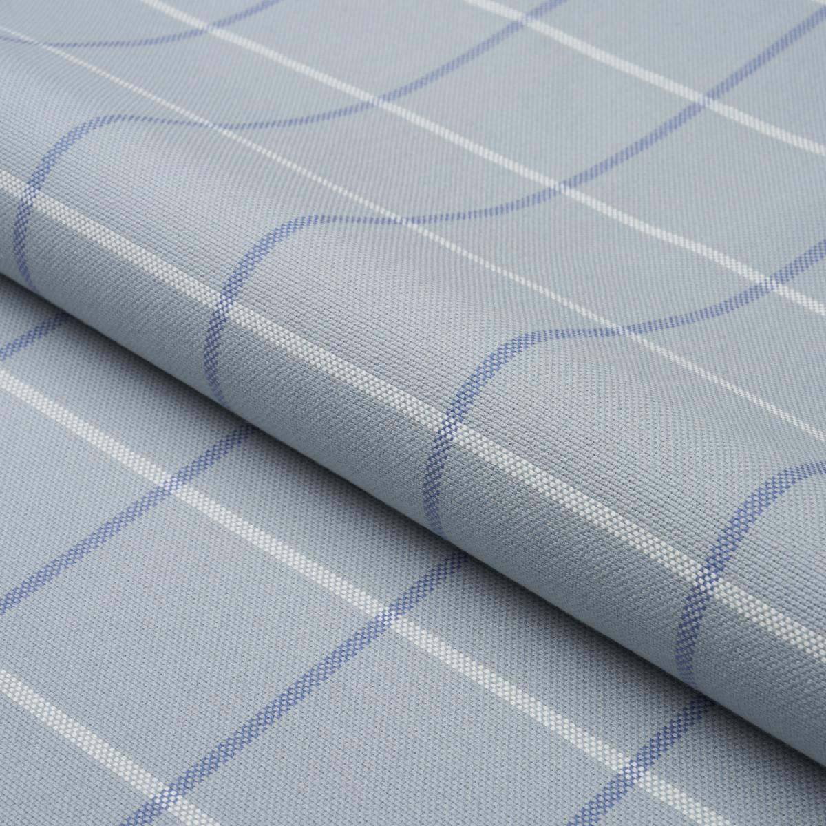 Schumacher Frannie Windowpane China Blue Fabric