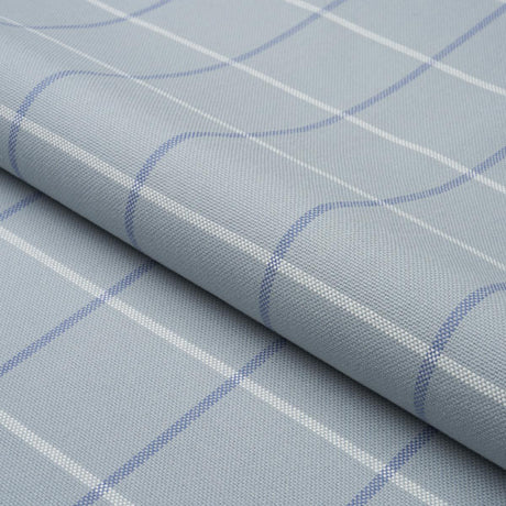 Schumacher Frannie Windowpane China Blue Fabric