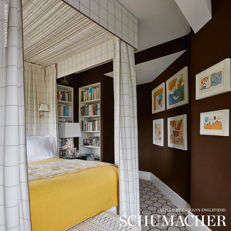 Schumacher Woodman Check Berber Brown Fabric