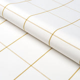 Schumacher Woodman Check Straw Fabric