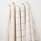 Schumacher Woodman Check Straw Fabric