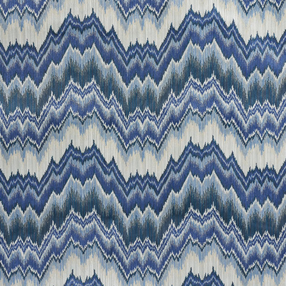 Schumacher Bezique Flamestitch Velvet Lapis Fabric