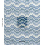 Schumacher Bezique Flamestitch Velvet Lapis Fabric
