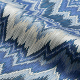 Schumacher Bezique Flamestitch Velvet Lapis Fabric