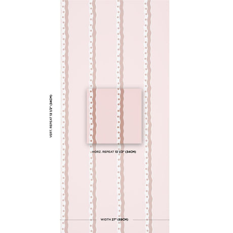 Schumacher Rousseau Stripe Cocoa & Blush Wallpaper