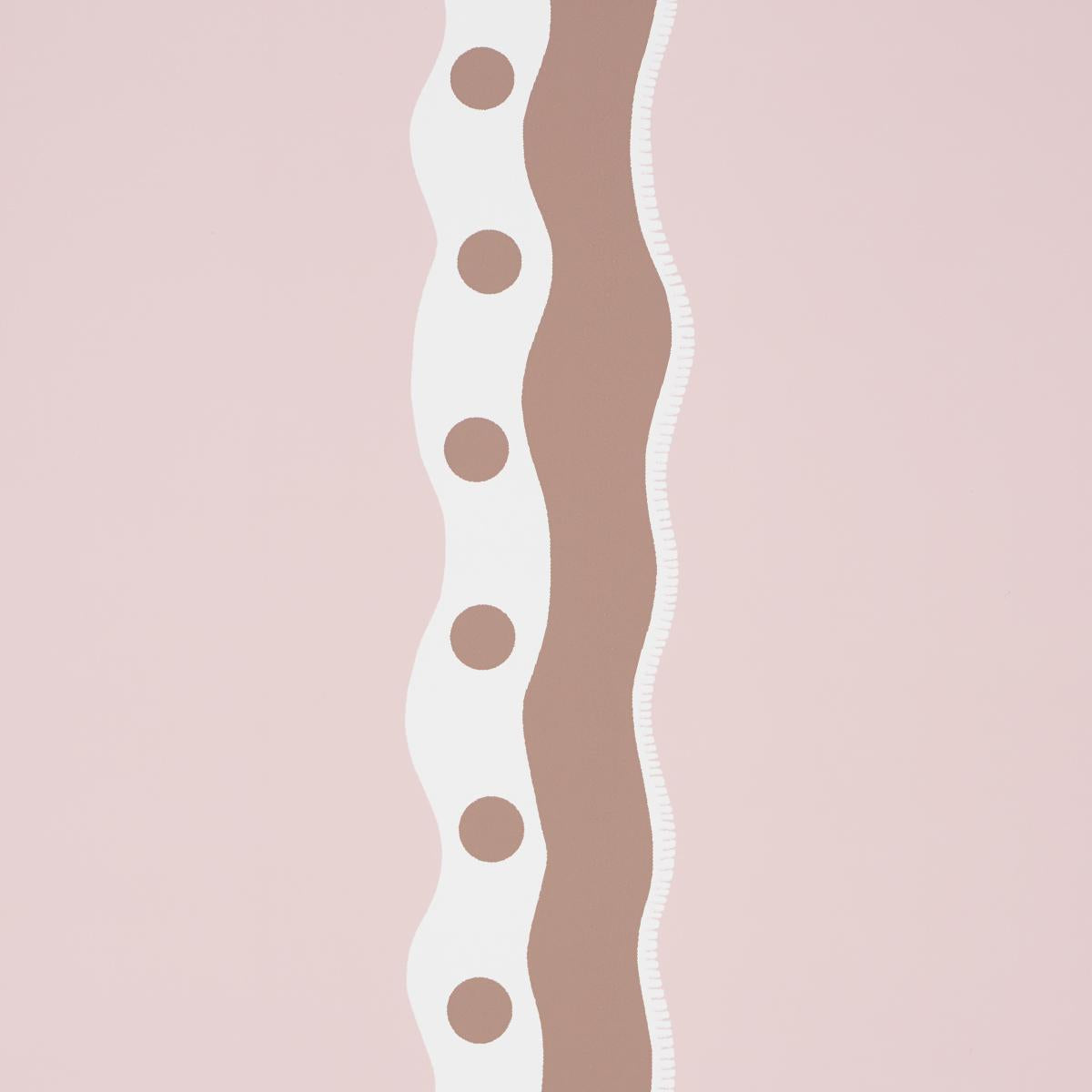 Schumacher Rousseau Stripe Cocoa & Blush Wallpaper