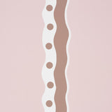 Schumacher Rousseau Stripe Cocoa & Blush Wallpaper