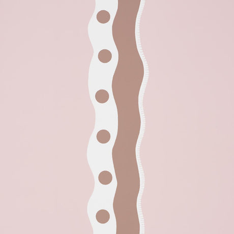 Schumacher Rousseau Stripe Cocoa & Blush Wallpaper