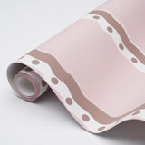 Schumacher Rousseau Stripe Cocoa & Blush Wallpaper