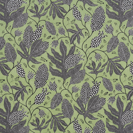 Schumacher Polka Dot Jungle Black & Green Wallpaper