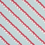 Schumacher Rousseau Stripe Rouge & Sky Fabric