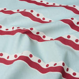 Schumacher Rousseau Stripe Rouge & Sky Fabric