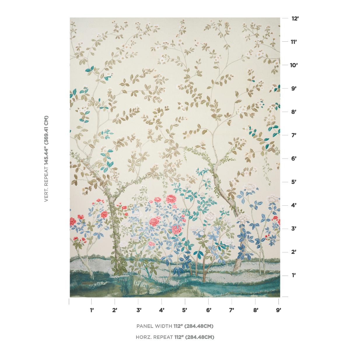 Schumacher Madame De Pompadour Panel Alabaster Fabric