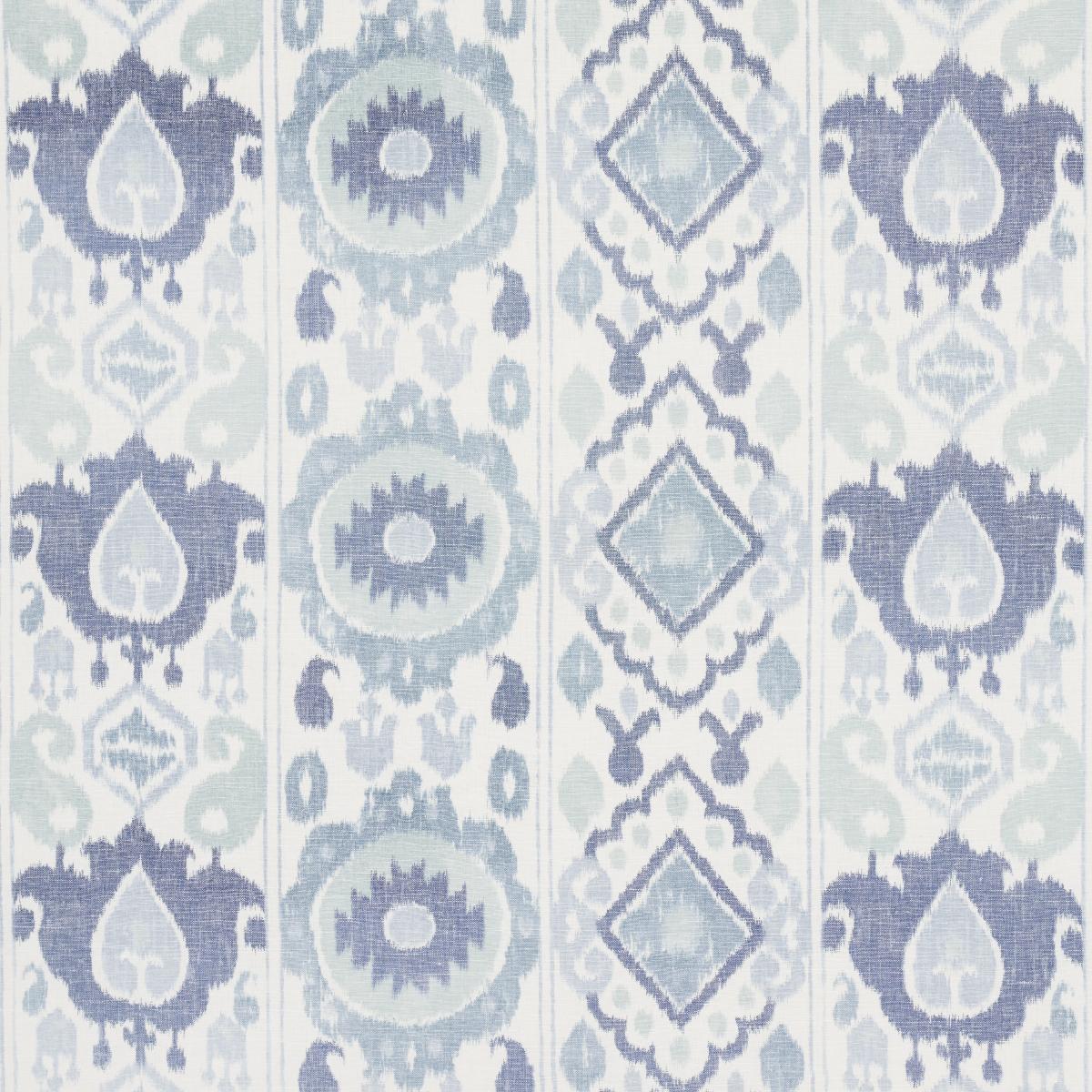 Schumacher Elizia Ikat Mineral And Indigo Fabric