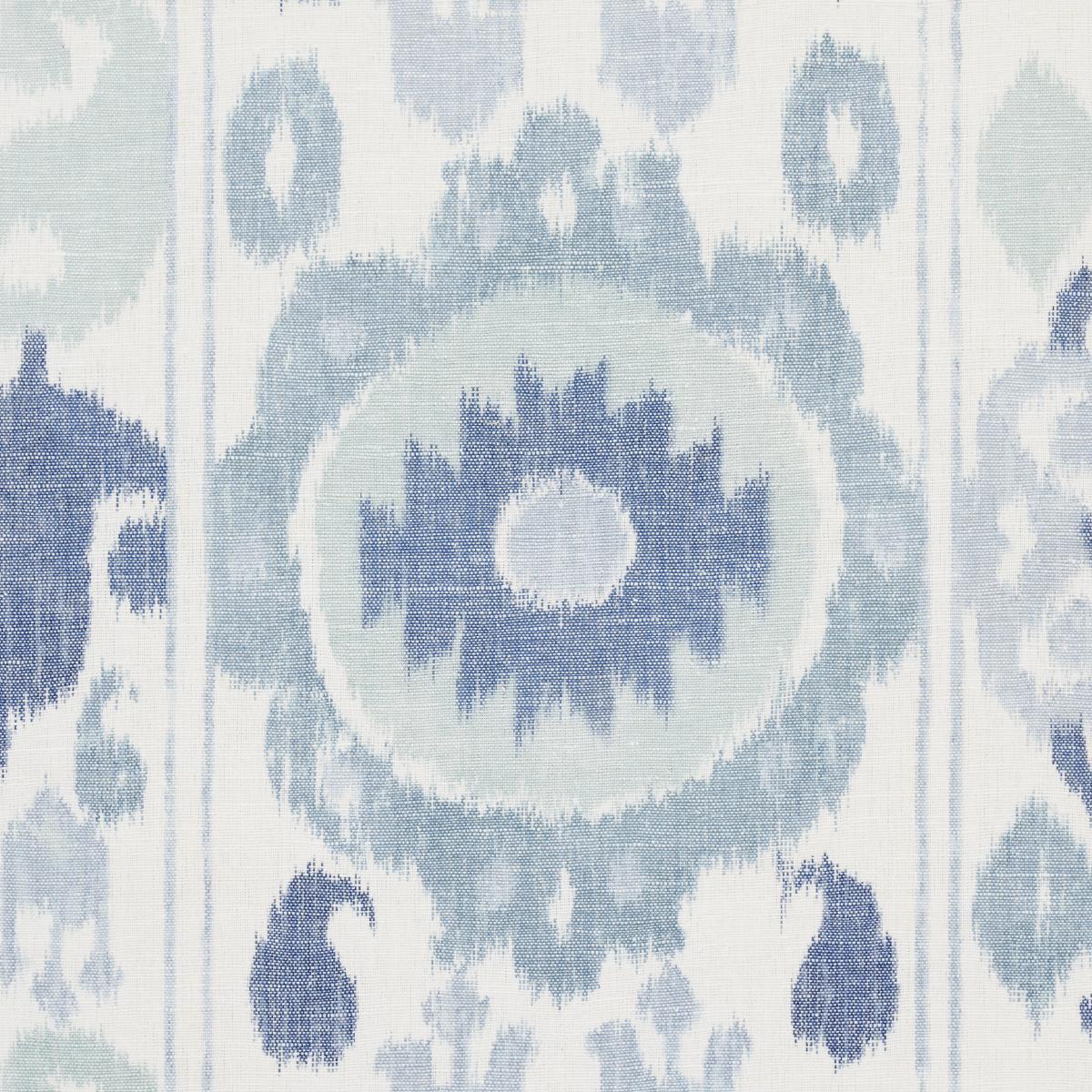 Schumacher Elizia Ikat Mineral And Indigo Fabric