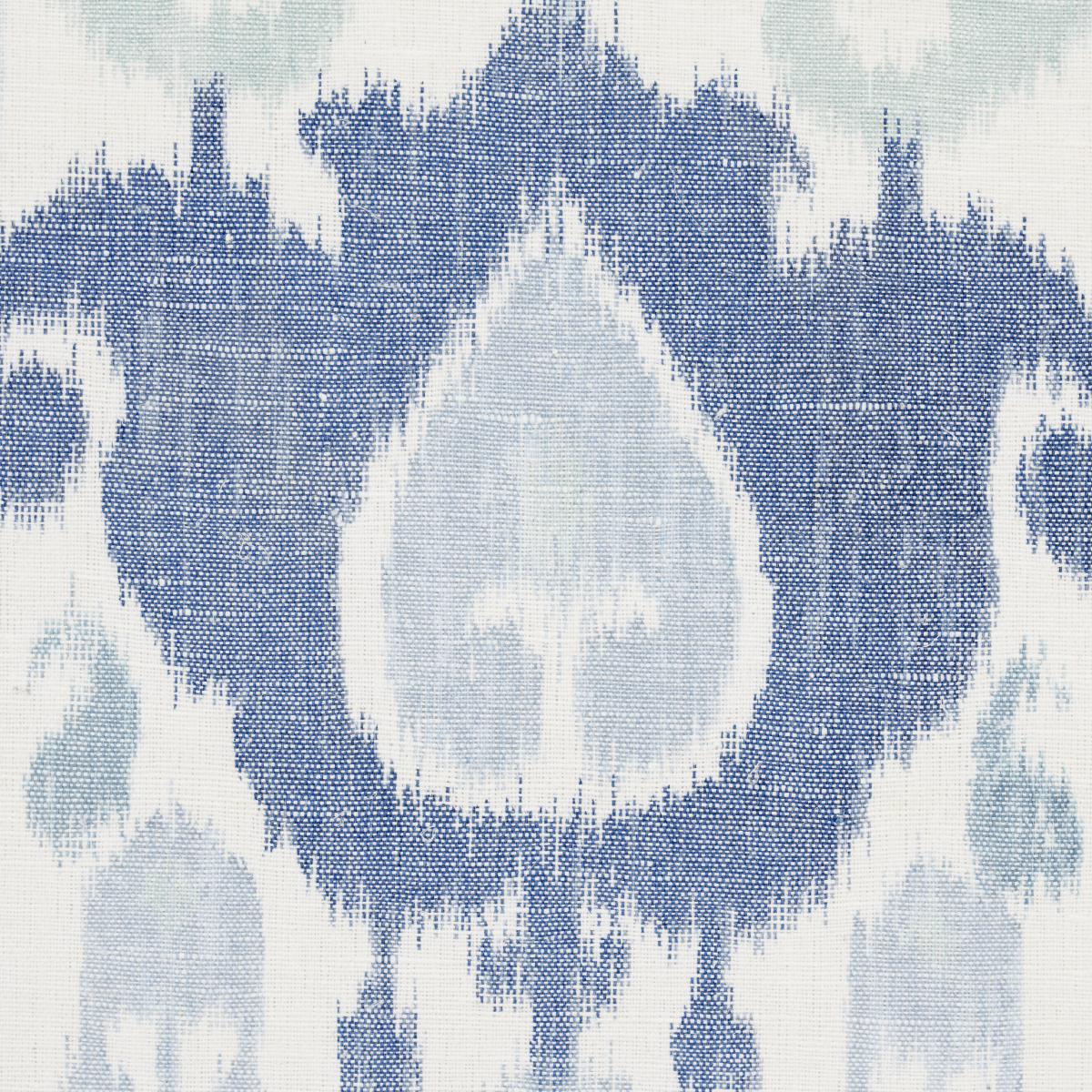 Schumacher Elizia Ikat Mineral And Indigo Fabric