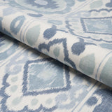 Schumacher Elizia Ikat Mineral And Indigo Fabric