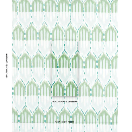 Schumacher Bukhara Ikat Mineral And Leaf Fabric