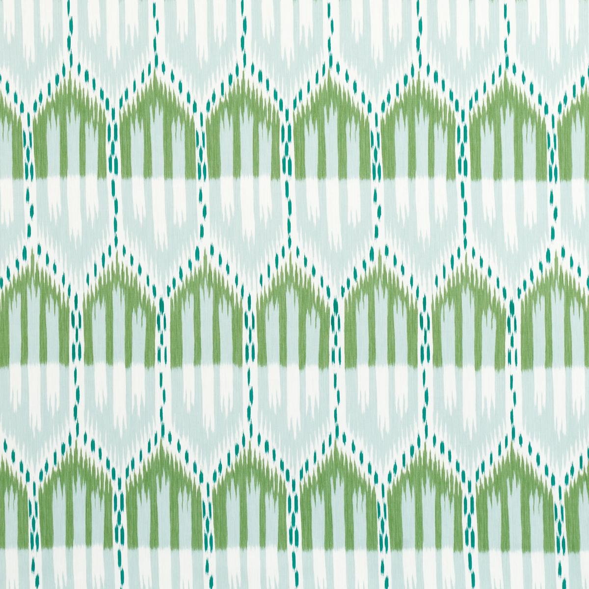 Schumacher Bukhara Ikat Mineral And Leaf Fabric