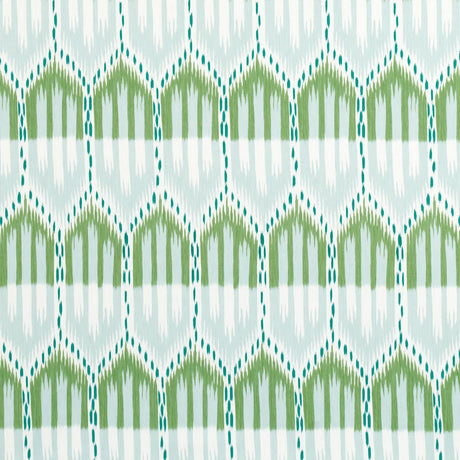 Schumacher Bukhara Ikat Mineral And Leaf Fabric