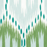 Schumacher Bukhara Ikat Mineral And Leaf Fabric