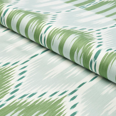 Schumacher Bukhara Ikat Mineral And Leaf Fabric