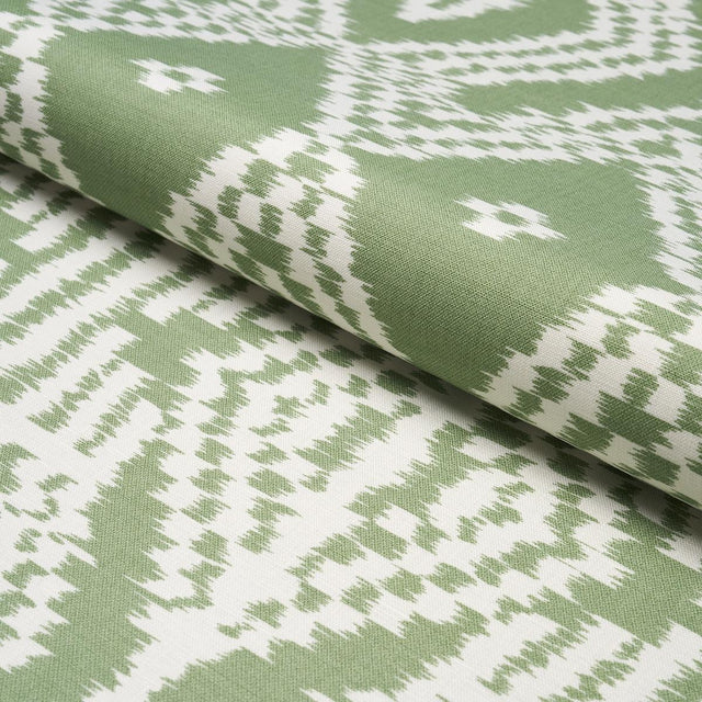 Schumacher Asaka Ikat Green Fabric