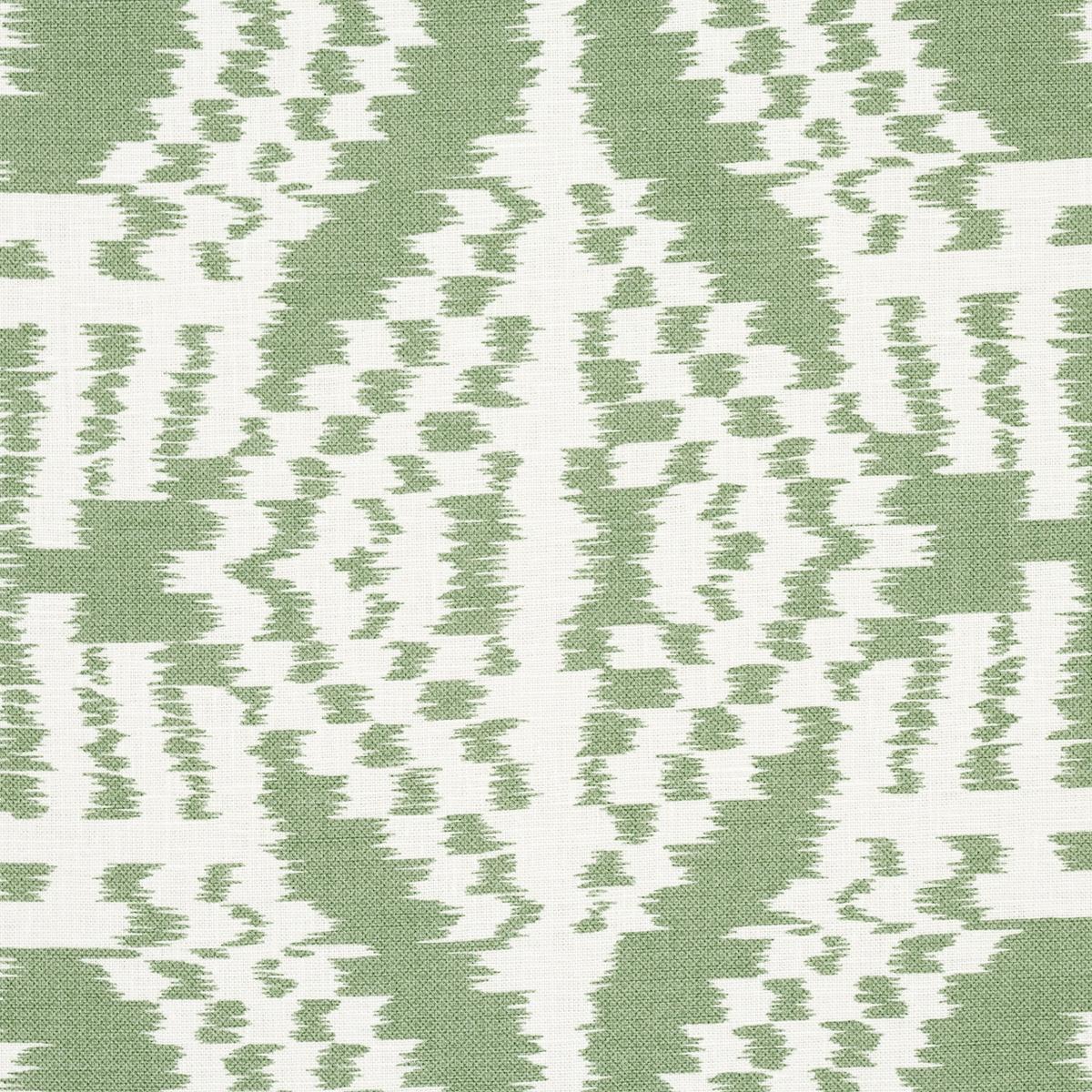 Schumacher Asaka Ikat Green Fabric