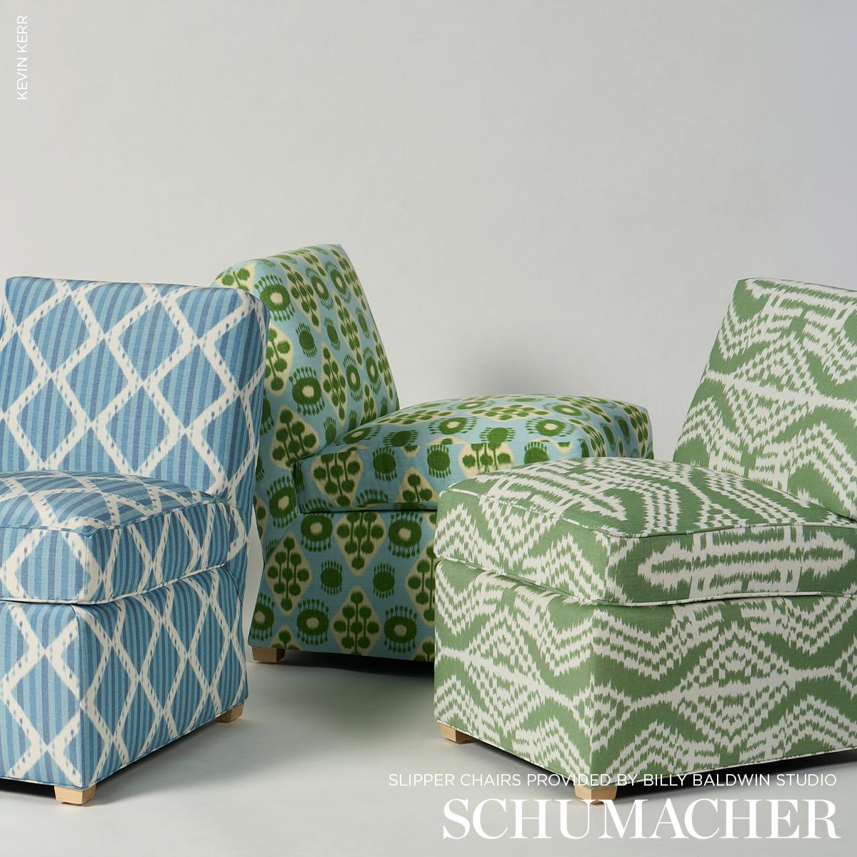 Schumacher Asaka Ikat Green Fabric