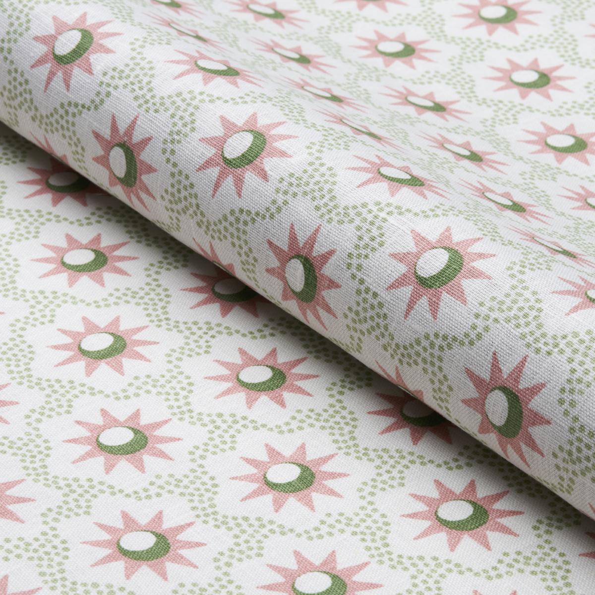 Schumacher Lucie Pink & Green Fabric