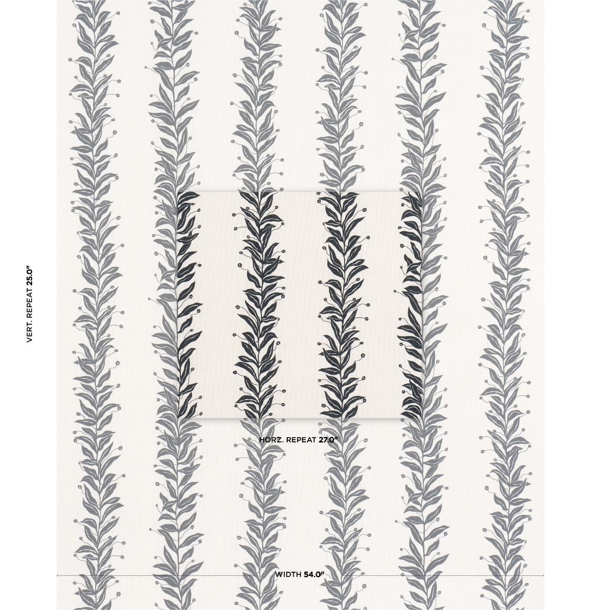 Schumacher Tendril Stripe Indoor/Outdoor Black & Cream Fabric