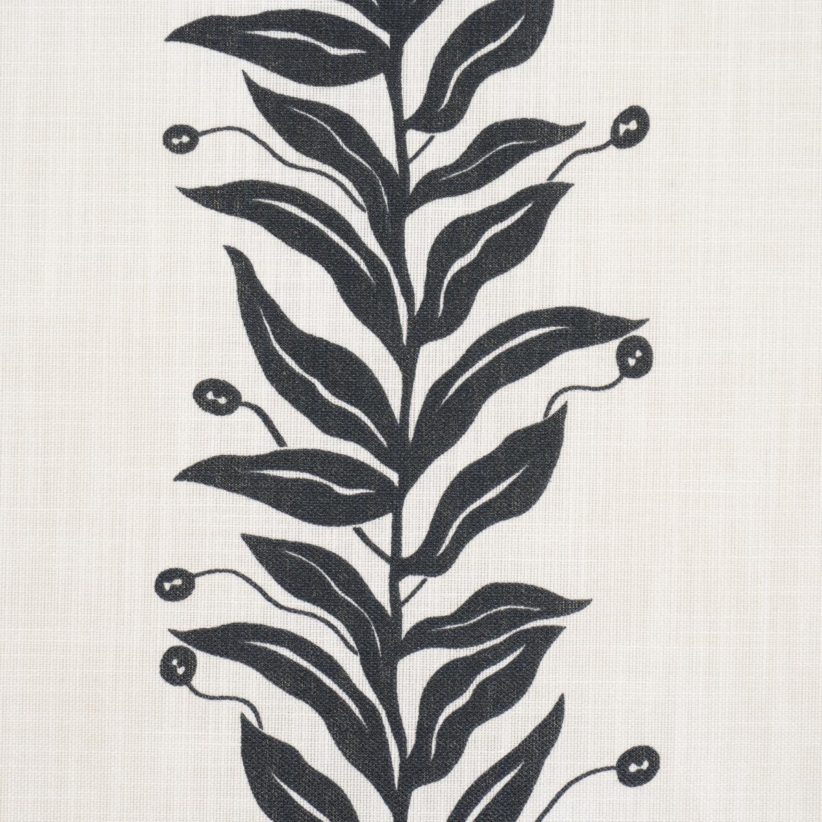 Schumacher Tendril Stripe Indoor/Outdoor Black & Cream Fabric