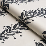 Schumacher Tendril Stripe Indoor/Outdoor Black & Cream Fabric