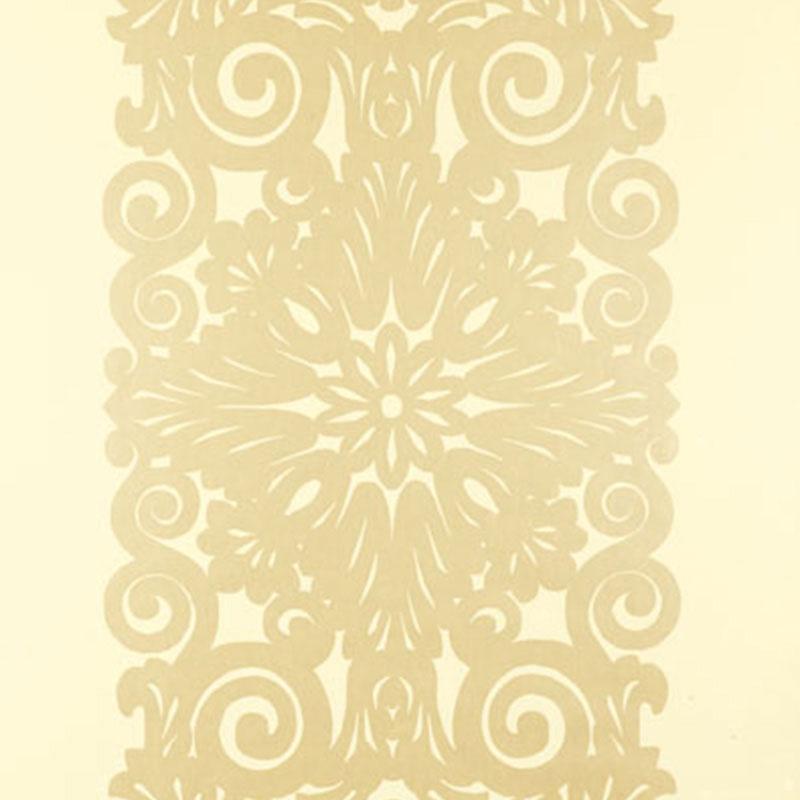 Schumacher Graphic Panel Stripe Champagne Shimmer Wallpaper