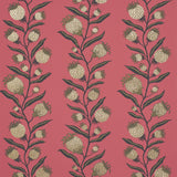 Schumacher Thistle Vine Red & Gold Wallpaper