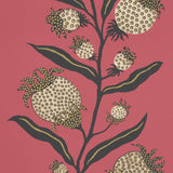 Schumacher Thistle Vine Red & Gold Wallpaper