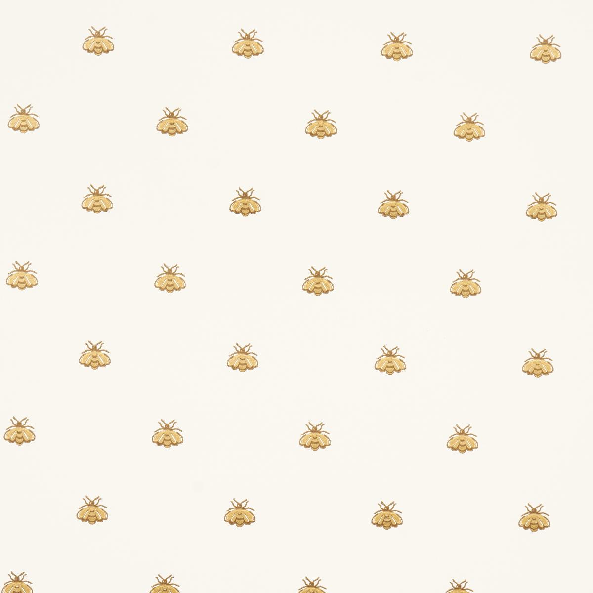 Schumacher Hubert'S Bees White & Gold Wallpaper