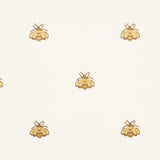 Schumacher Hubert'S Bees White & Gold Wallpaper