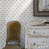 Schumacher Hubert'S Bees White & Gold Wallpaper