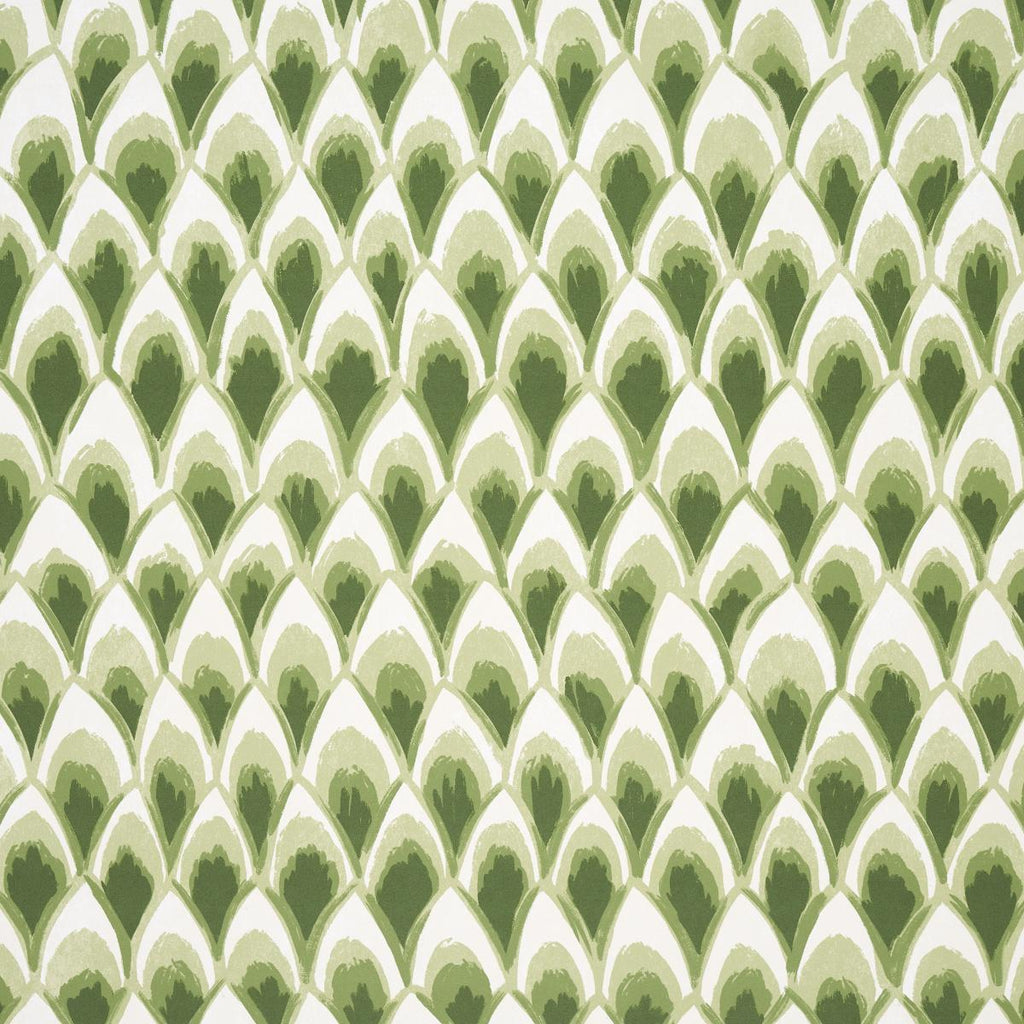 Schumacher Chinoiserie Grande Panel Set Leaf Green Wallpaper