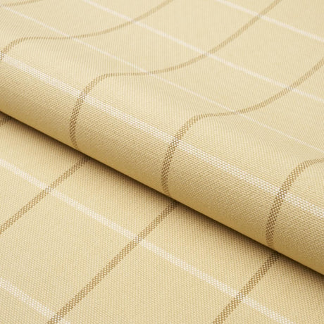 Schumacher Frannie Windowpane Camel Fabric