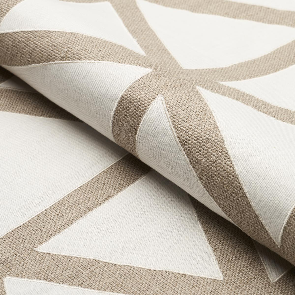 Schumacher Tipton Appliqu Flax Fabric