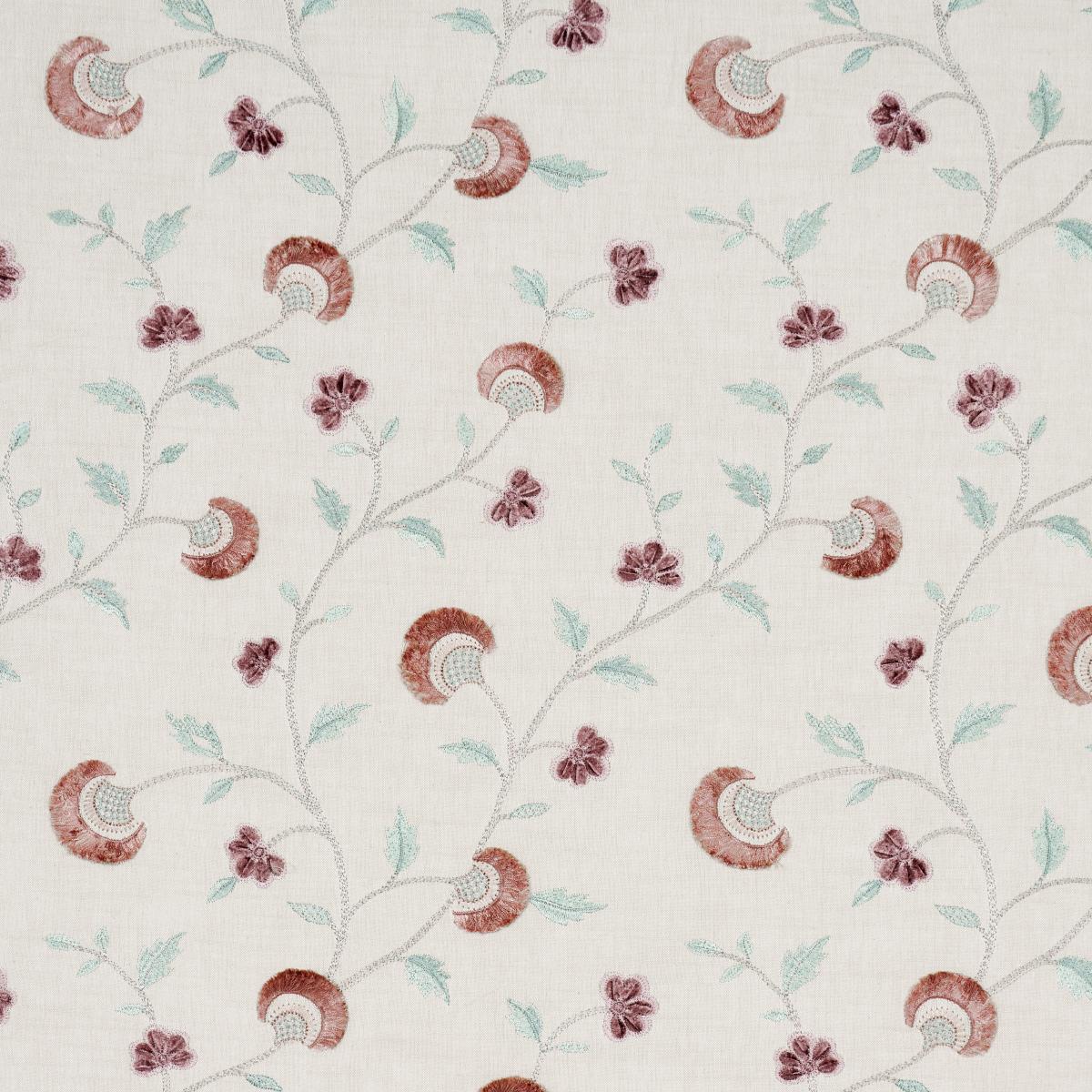 Schumacher Iyla Embroidery Rose & Natural Fabric