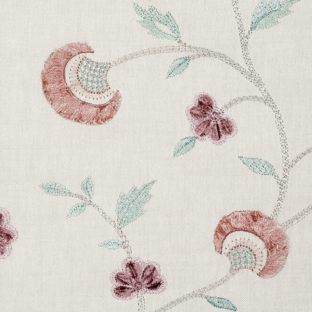 Schumacher Iyla Embroidery Rose & Natural Fabric