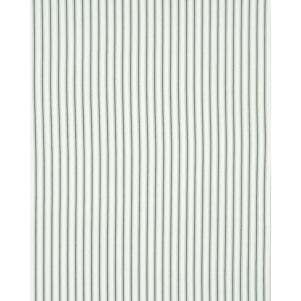 Schumacher Birdie Ticking Stripe Leaf Green Fabric